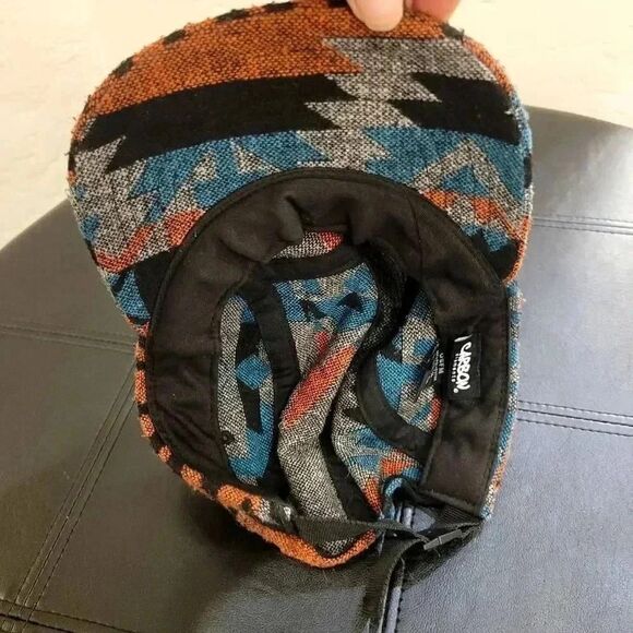 Carbon Men's Black/Orange/Blue Poly/Wool Adj Cap - Picture 4 of 10